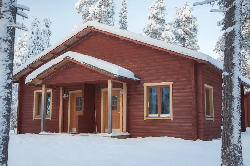 Cabin room exterior in winter
